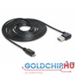 DeLock EASY-USB 2.0 Type-A male angled left / right > USB 2.0 Type Micro-B male 3m Cable