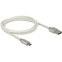 DeLock Data and Charging Cable USB 2.0 Type-A male>USB 2.0 Micro-B male with textile shielding White 100cm