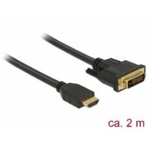 DeLock HDMI to DVI 24+1 cable bidirectional 2m Black