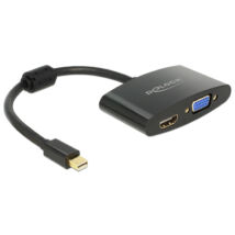 DeLock Adapter mini Displayport 1.1 male > HDMI / VGA female Black