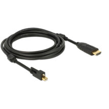 DeLock Cable mini Displayport 1.2 male with screw > HDMI male 4K Active Black 3m