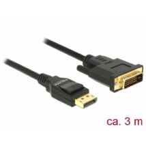 DeLock Displayport 1.2 male > DVI-D (Single Link) male passive 3m Black Cable