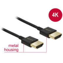 DeLock HDMI-a male > HDMI-a male 3D 4K slim premium with ethernet 2m Black