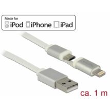 DeLock USB data and power cable for Apple and Micro USB devices 1m White