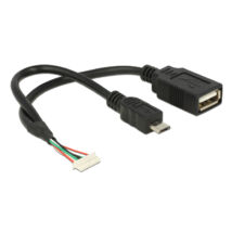 DeLock Cable USB 2.0 pin header female 1,25mm 8 pin > USB 2.0 Type-A female+ USB 2.0 Type Micro-B male 15cm