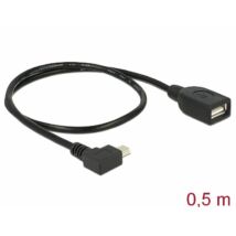 DeLock USB mini male angled > USB 2.0-A female OTG 50cm Cable Black
