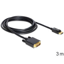 DeLock Cable Displayport 1.3 male > DVI 24+3 male passive 3m Black