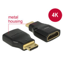 DeLock Adapter High Speed HDMI with Ethernet – HDMI Mini-C male > HDMI-A female 4K Black