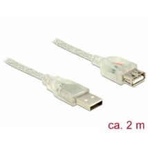DeLock Extension cable USB 2.0 Type-A male > USB 2.0 Type-A female 2m transparent