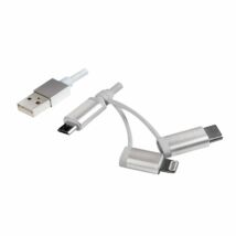 Logilink USB to Micro-USB sync- and charging cable with Lightning and USB-C adapter 1m