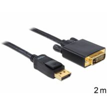 DeLock Displayport 1.2 male > DVI-I (Dual Link) male passive cable 2m Black