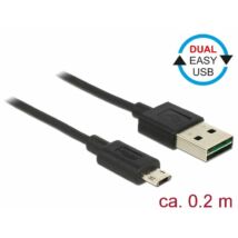DeLock EASY-USB 2.0 Type-A male > EASY-USB 2.0 Type Micro-B male 0,2m cable Black