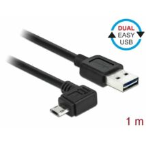 DeLock EASY-USB 2.0 Type-A male > EASY-USB 2.0 Type Micro-B male angled left/right 1m cable Black