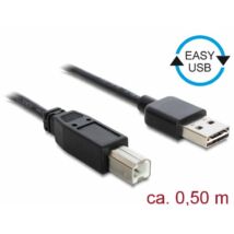 DeLock EASY-USB 2.0 Type-A male > USB 2.0 Type-B male 0,5m cable Black