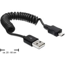 DeLock Cable USB 2.0-A male > USB micro-B male coiled cable