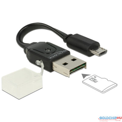 DeLock Cable Micro USB OTG male > USB A male incl. Micro SD Card Reader