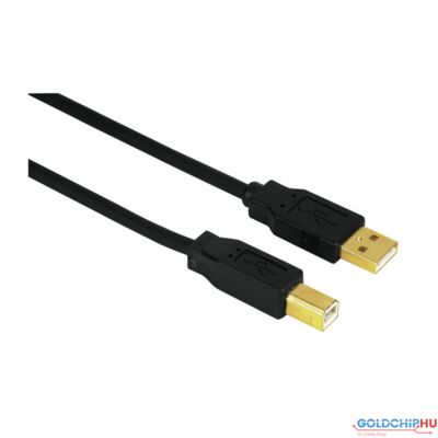 Hama USB-A dugó / USB-B dugó Aranyozott kábel 1,8m Black