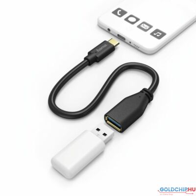 Hama USB Type-C plug - A socket OTG adapter cable 15cm Black