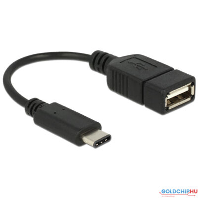 DeLock Adapter cable USB Type-C 2.0 male > USB 2.0 type A female 15cm Black