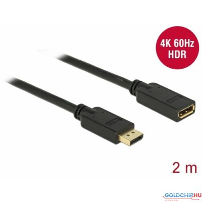 DeLock DisplayPort 1.2 extension cable 4K 60 Hz 2m Black