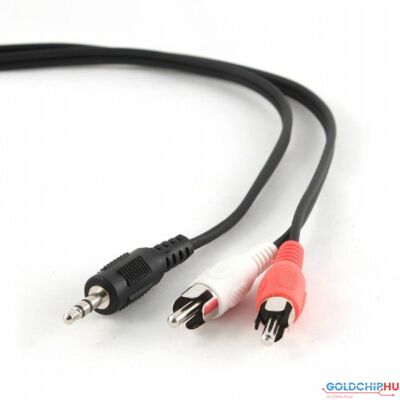 Gembird 3,5 jack/2RCA audio kábel 2,5m Black