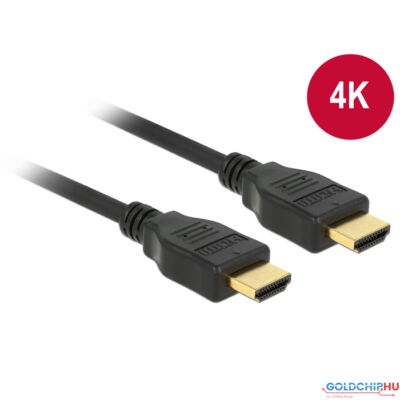 DeLock HDMI + Ethernet male/male összekötő kábel 4K 1m