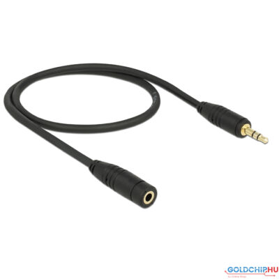 DeLock Stereo Jack Extension Cable 3.5 mm 3 pin male > female 0,5m Black