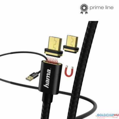 Hama Magnetic Charging/Data Cable microUSB 1m Black
