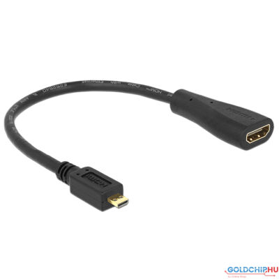 DeLock HDMI-micro D male to HDMI-A female kábel 23cm Black