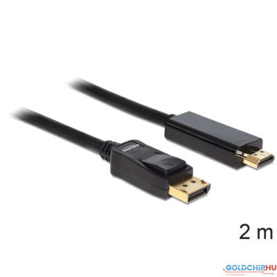 DeLock Cable Displayport 1.1 male > High Speed HDMI-A male passive 2m Black