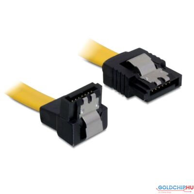DeLock cable SATA 50cm down/straight metal Yellow