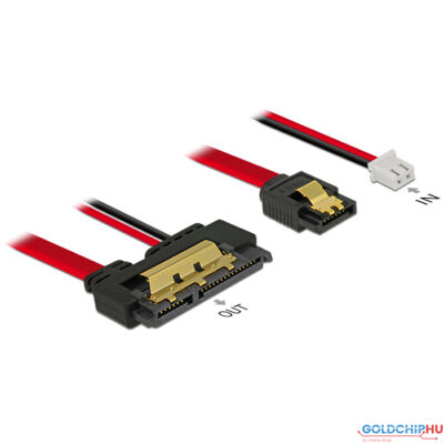 DeLock Cable SATA 6Gb/s 7pin receptacle+2pin power female>SATA 22pin receptacle straight (5V) metal 30cm