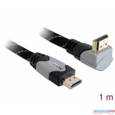 DeLock High Speed HDMI with Ethernet HDMI A male > HDMI A male angled 4K 1m cable