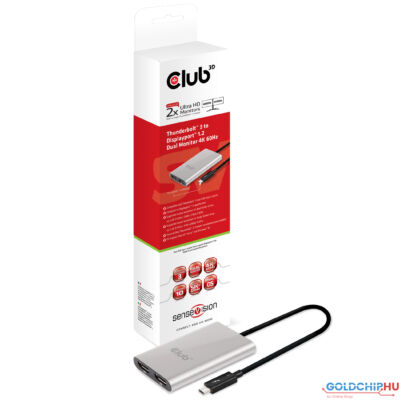 Club3D SenseVision Thunderbolt 3 to Displayport 1.2 Dual Monitor