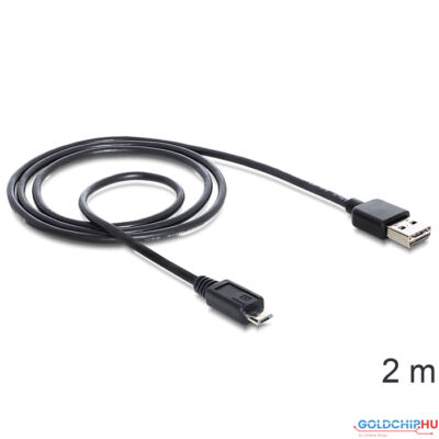 DeLock Cable EASY-USB 2.0 Type-A male > USB 2.0 Type Micro-B male 2m Black