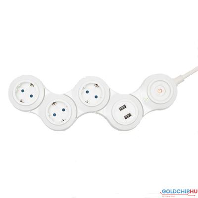SAL NVH 03/WIFI csuklós elosztó 3 aljzat + 2xUSB