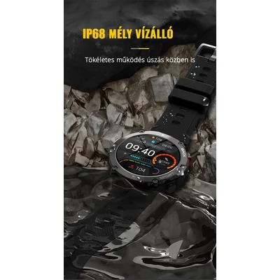 Goldchip C21 víz - por -  ütésálló bluetooth sport okosóra (fekete)