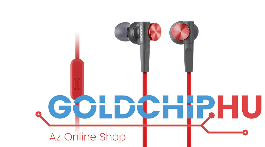 Sony MDRXB50APR Extra Bass Headset Red - Mikrofon/Fülhallgató